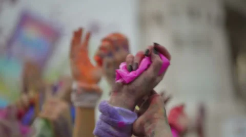 Hands claping at outdoor party Video stock 43838521