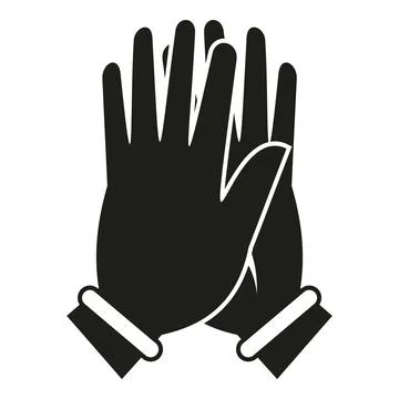 Hands clapping applauding success celebration icon silhouette Illustrazione stock