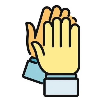 Hands clapping applauding success celebration icon Stock Illustration