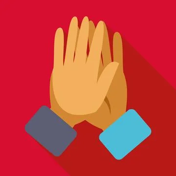 Hands clapping applauding success with flat design Stock Illustration
