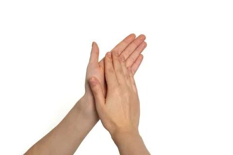 Hands clapping applause gesture isolated Stock Photos