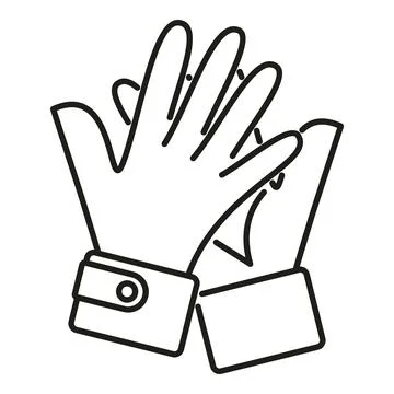 Hands clapping applause gesture line art icon Stock Illustration