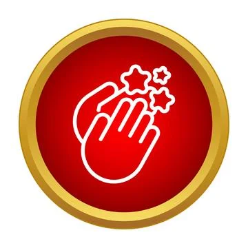 Hands clapping generating stars showing applause and appreciation Stock Illustration