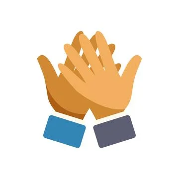 Hands clapping high five celebrating teamwork success Stock Illustration