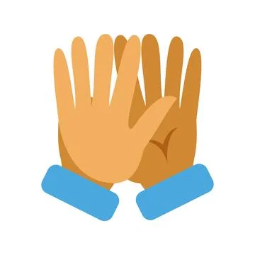 Hands clapping high five showing teamwork and success Stock Illustration
