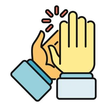 Hands clapping high five for success and teamwork Stock Illustration