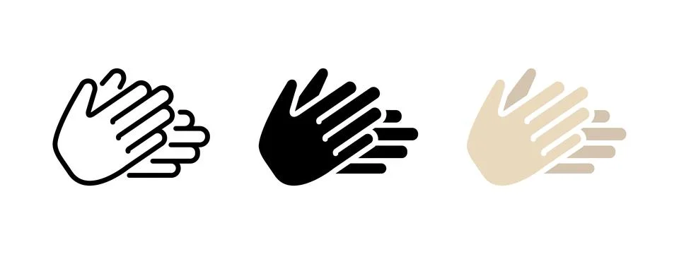 Hands clapping icon. Applause symbol. Washing hands vector illustration. Ha.. Stock Illustration