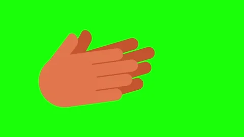 Hands Clapping Icon on Green Background Stock Footage 328640118