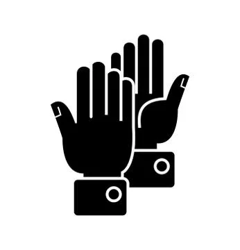 Hands clapping icon, vector illustration, black sign on isolated background 스톡 일러스트