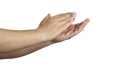 Hands clapping isolated on white Stock Footage 76518451