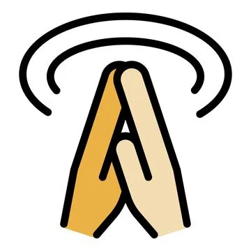 Hands clapping making sound waves, applause, congratulation or ovation Illustrazione stock