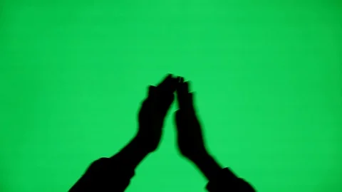 Hands Clapping Silhouette on Green Screen Stock Footage 104097795