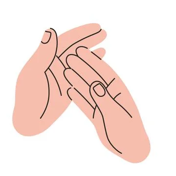 Hands clapping together, representing applause, support and holding. Trendy.. Stock Illustration