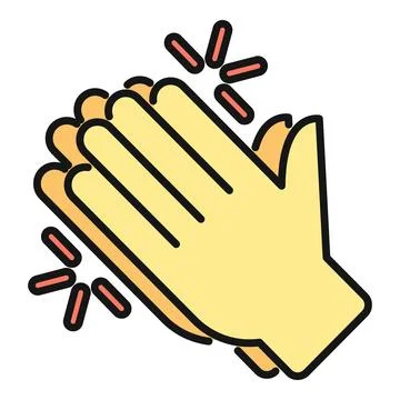 Hands clapping together, symbolizing applause and celebration Stock Illustration