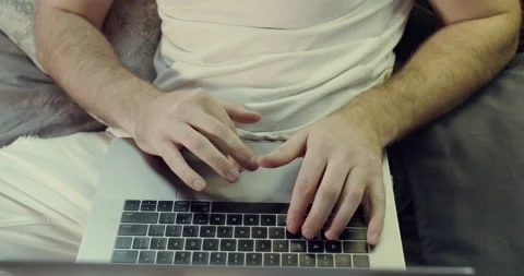 Hands clasped close to the keyboard. Stock Footage 143873748