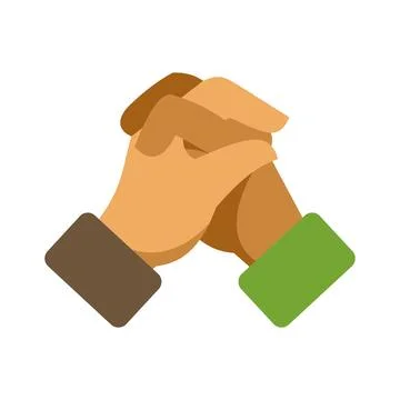 Hands clasping together symbolizing unity and teamwork Stock Illustration
