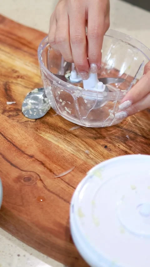 Hands Cleaning Food Processor in Kitchen Setting Stock Footage 307370585