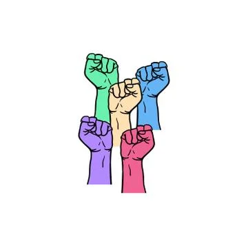 Hands clenched vector graphic design illustration Stock Illustration