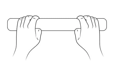 Hands climbing on the wall vector sketch illustration. Stock Illustration