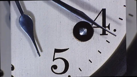 Hands of Clock Radio Wall Big Hand Little Hand Tell Time Vintage Old Film Movie Stock Footage 106641858