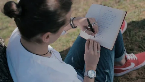 Hands Close up Writing Stock-Footage 127960977