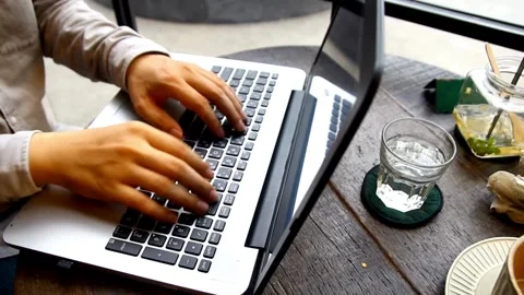 Hands Coding on Laptop, Man's Hands Coding on Laptop CLOSE UP anonymous man Stock-Footage 334586216
