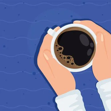 Hands with coffee beverage Stock Illustration