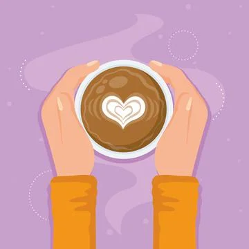Hands with coffee cup Stock Illustration