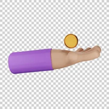 Hands with coin concept Stock Illustration