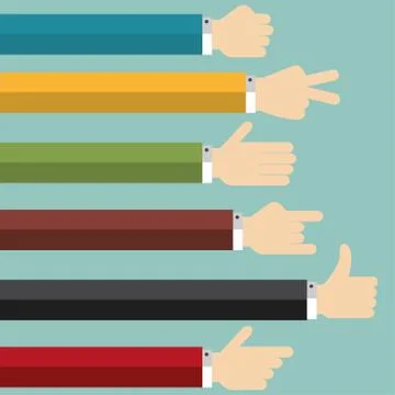 Hands Collection Stock Illustration