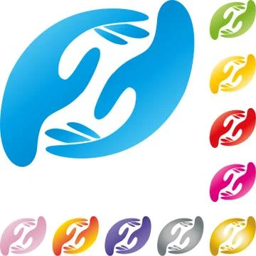 Hands collection, two hands, logo Stock Illustration