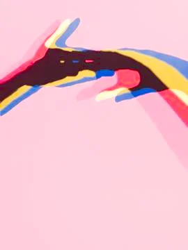 Hands colorful shadow pattern Stock Illustration