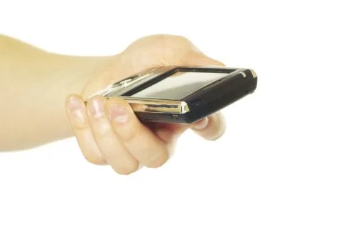Hands with communicator Foto stock