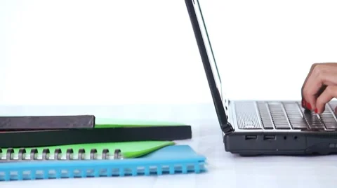 Hands in Computer Stock Footage 7752773