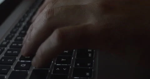 Hands on computer keyboard Stock Footage 53581718