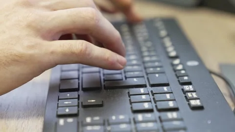 Hands with a computer mouse. The work of an IT specialist. Stock Footage 252663928