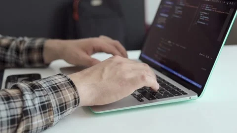 Hands. Computer programmer. Information Technology. Work on the computer. Vídeos de archivo 192459813