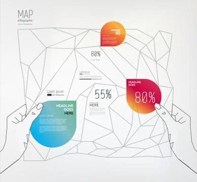 Hands with conceptual paper element Stock Illustration