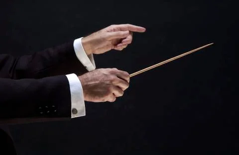 Hands of the conductor Stock Photos