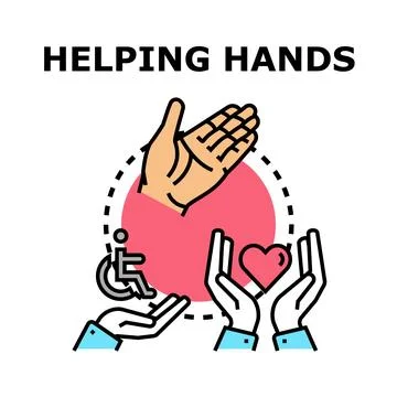 Hands connecting with care and support concept Stock Illustration