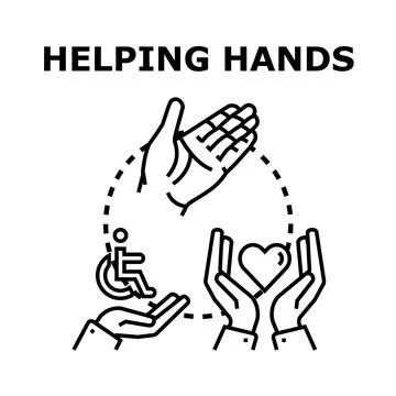 Hands connecting with care and support concept Stock Illustration