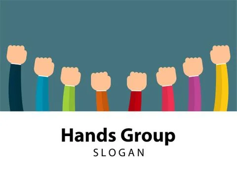 Hands Connecting Concept,Group of Holding handle in a circle the summit worke Stock Illustration