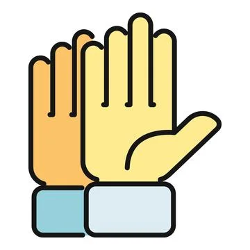 Hands connecting for partnership, teamwork, and high five gesture イラスト素材