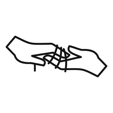 Hands connecting with threads creating support system Stock Illustration