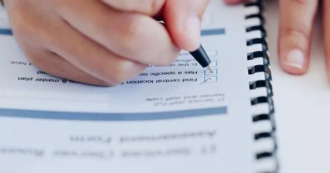 Hands, contract and person with document in office for onboarding process for 库存照片