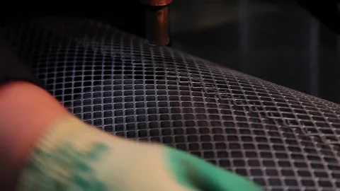 Hands control spot welding (dump trucks filter factory) Stock Footage 83874222