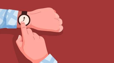 Hands with control the time with watch. Stock Illustration