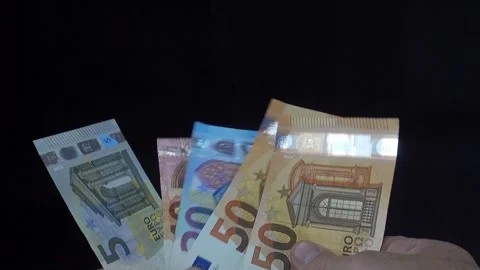 Hands count euro bills in time lapse. Stock Footage 241747482