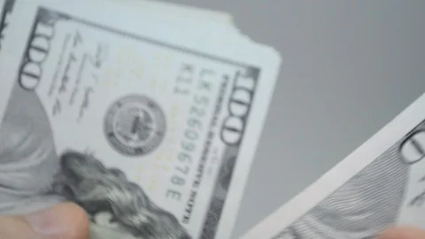 Hands Count Hundred Dollar Bills Stockbeeldmateriaal 95248811