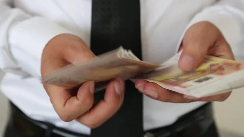 Hands Counting Cash Money Close Up Vidéo 340901860